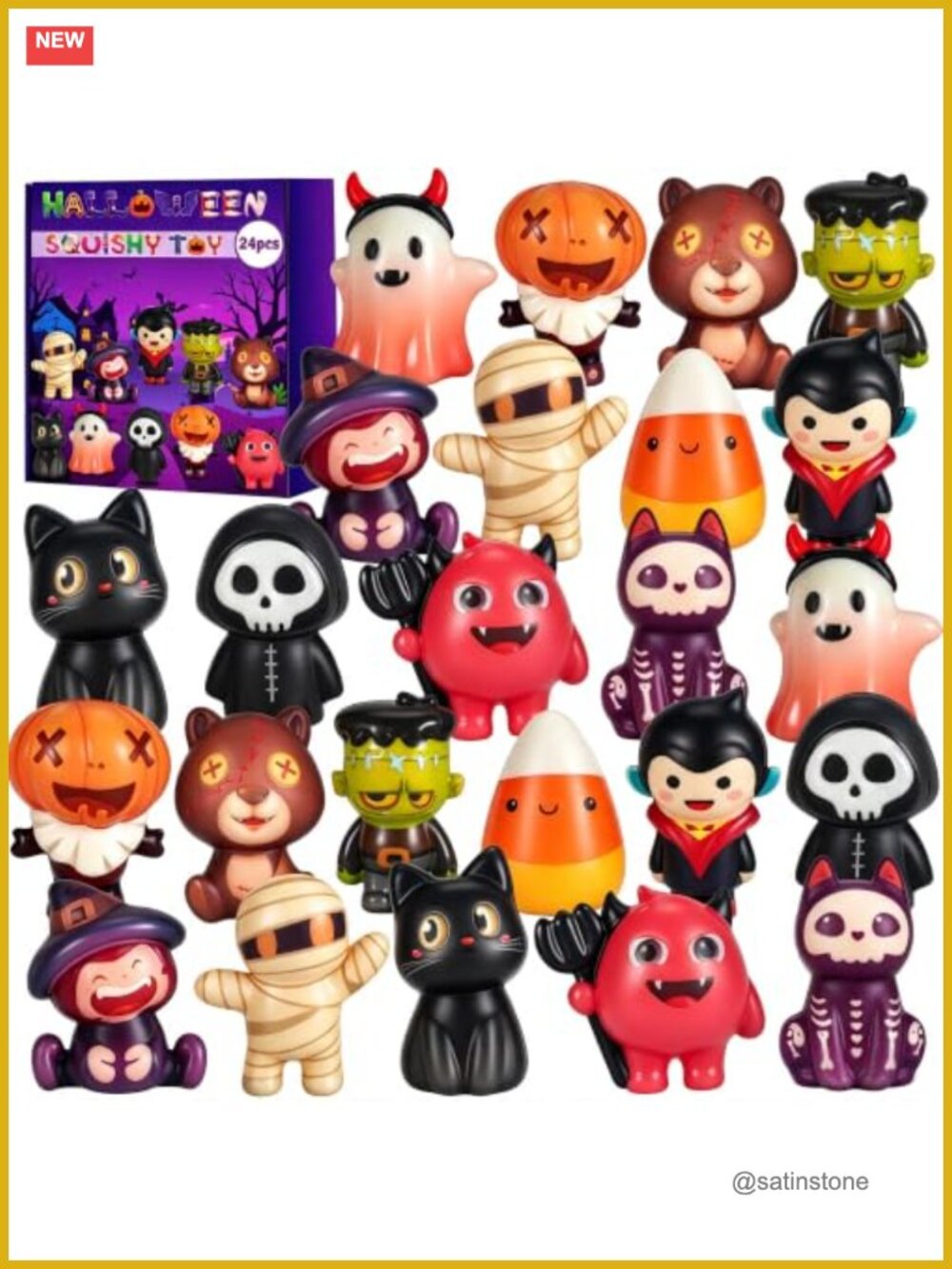 24 Pack Halloween Squishy Toys Slow Rise Stress Relief Party Favors